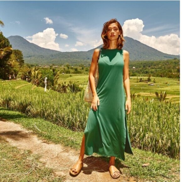 WET Swimwear Samira Cozy Dress Cover Up in Emerald Green - XS - Picture 1 of 11